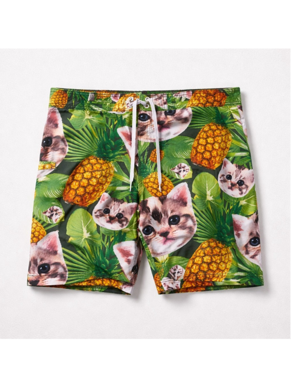 Black Matter Board Shorts Hot Topic Green Cats Swim Trunks XL